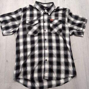 Dixxon Flannel Ross Alley Shirt Mens Large MultiColor Bamboo Blend Short Sleeve